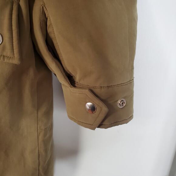 A.P.C. Rue Madame Paris Quilted Racoon Fur Hooded Parka Jacket Green Size Large - Picture 9 of 10